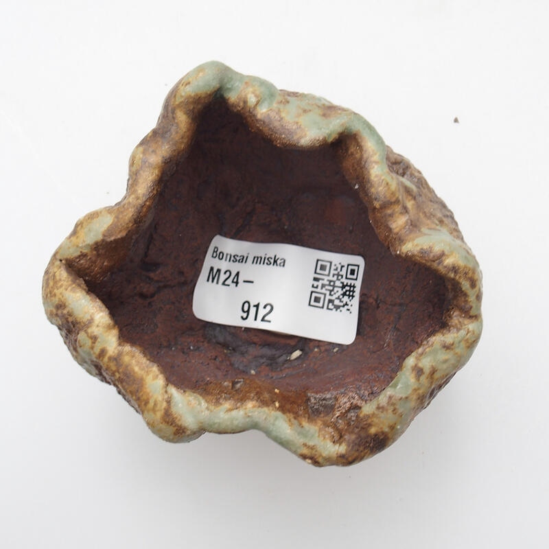 Coquille en céramique 6 x 5 x 5 cm , couleur vert-brun