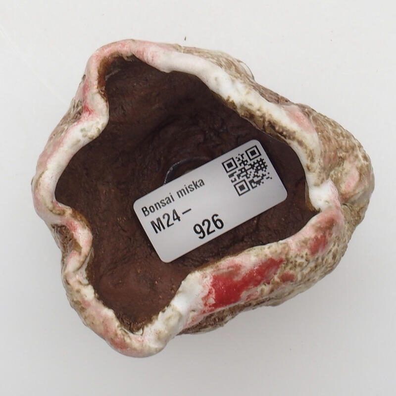 Coquille en céramique 6 x 5 x 6 cm , couleur rouge et blanc