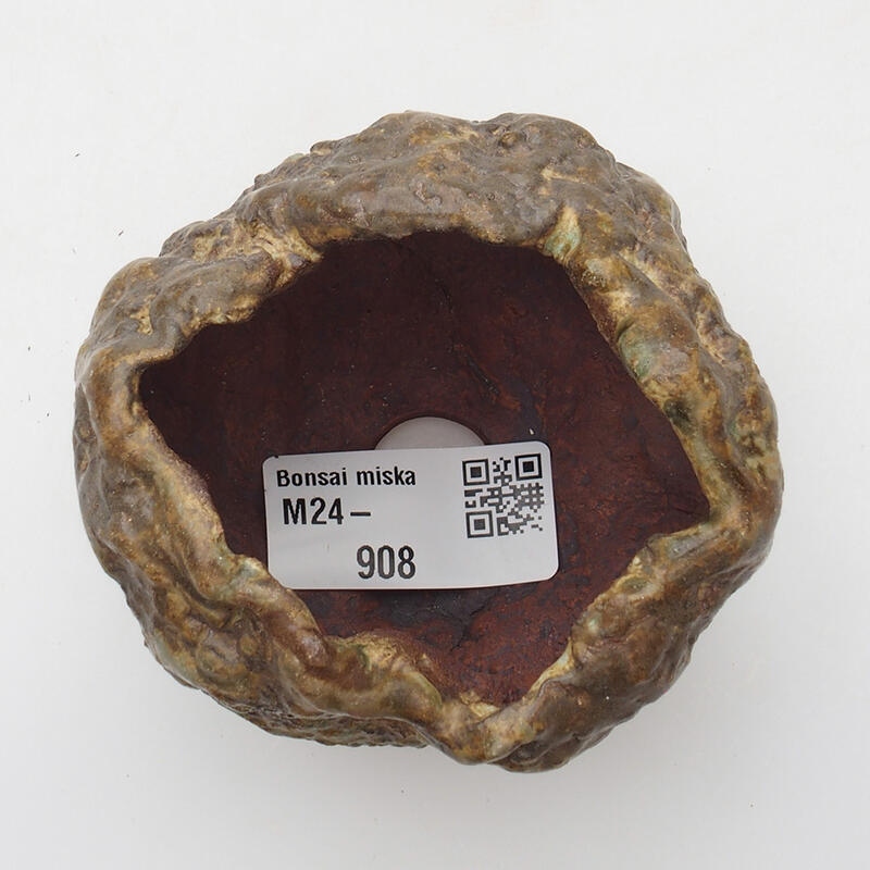 Coquille en céramique 6 x 5 x 6 cm , couleur vert-brun