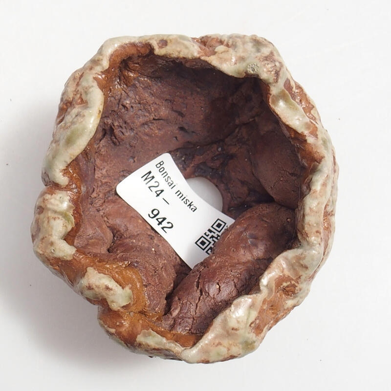 Coquille en céramique 6 x 6 x 5 cm , couleur vert-brun