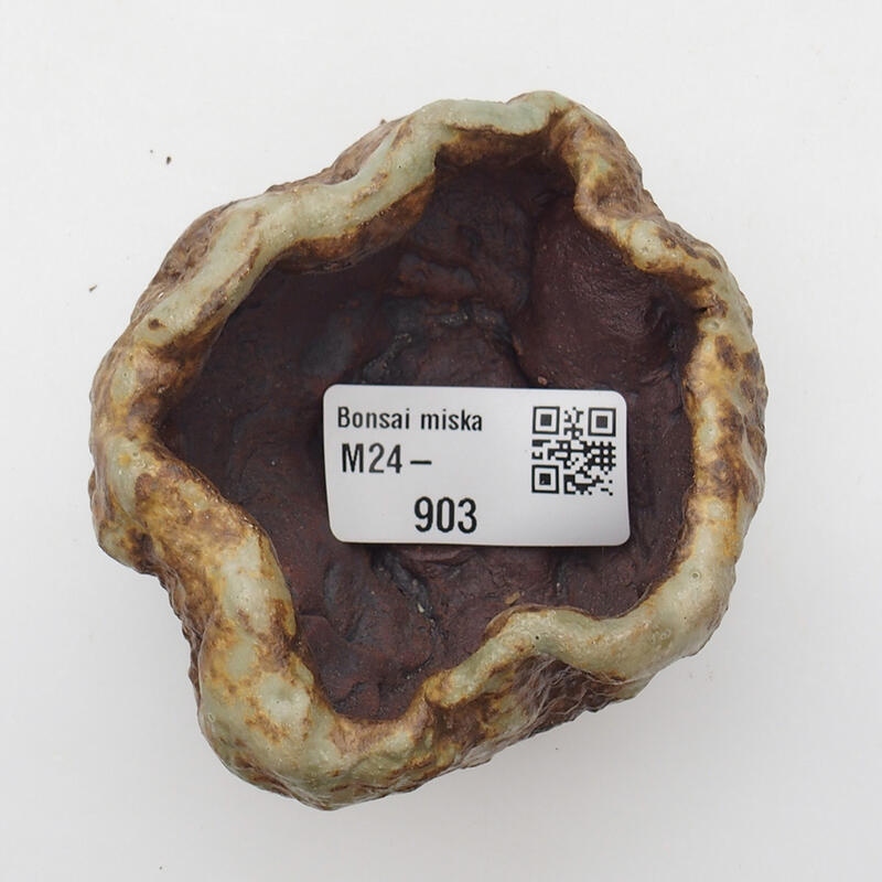 Coquille en céramique 6 x 6 x 5 cm , couleur vert-brun