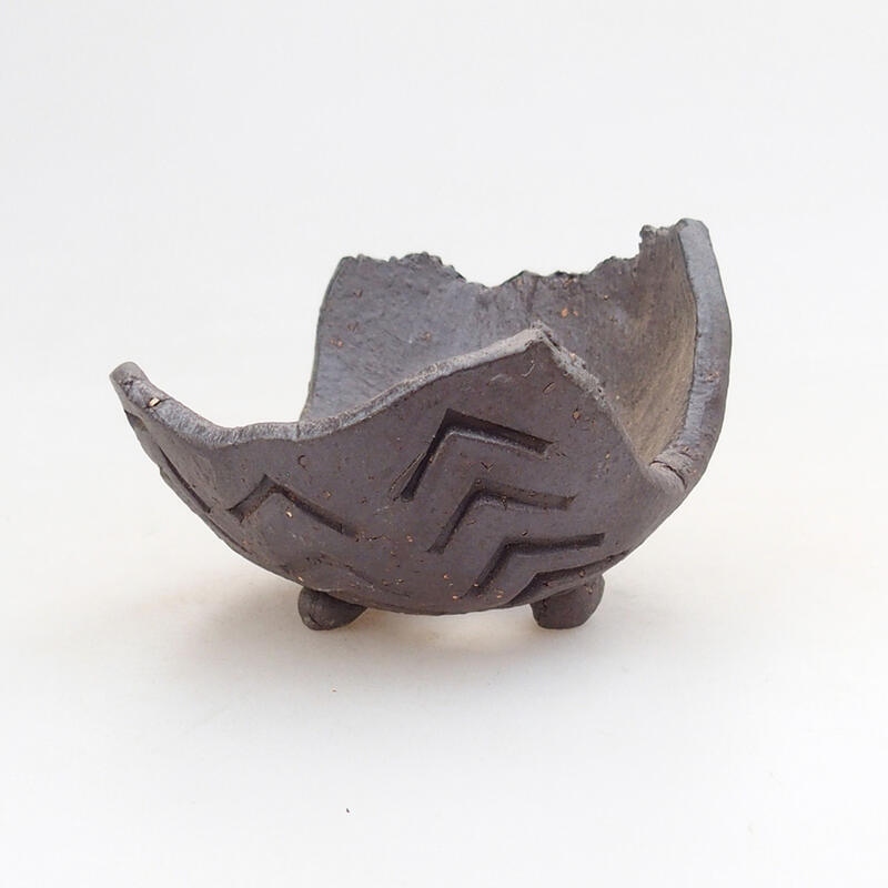 Coquille en céramique 7,5 x 6,5 x 5,5 cm , couleur marron