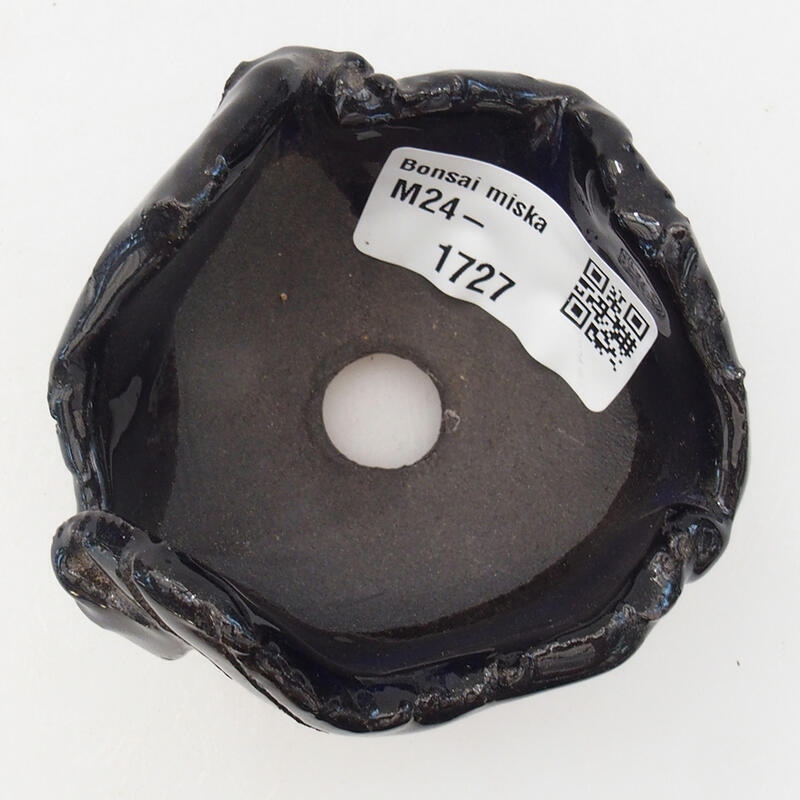 Coquille en céramique 7 x 7 x 5 cm , couleur bleu-noir