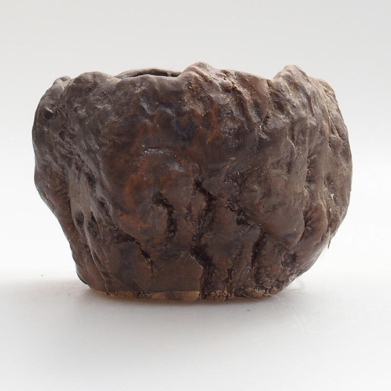 Coquille en céramique 7 x 7 x 6 cm , couleur vert-brun