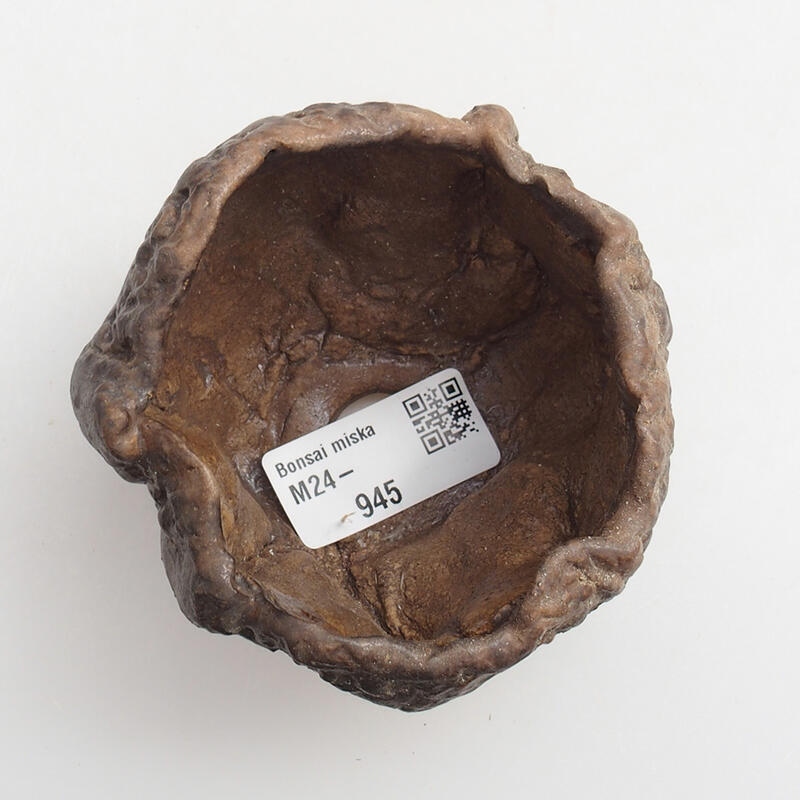 Coquille en céramique 7 x 7 x 6 cm , couleur vert-brun