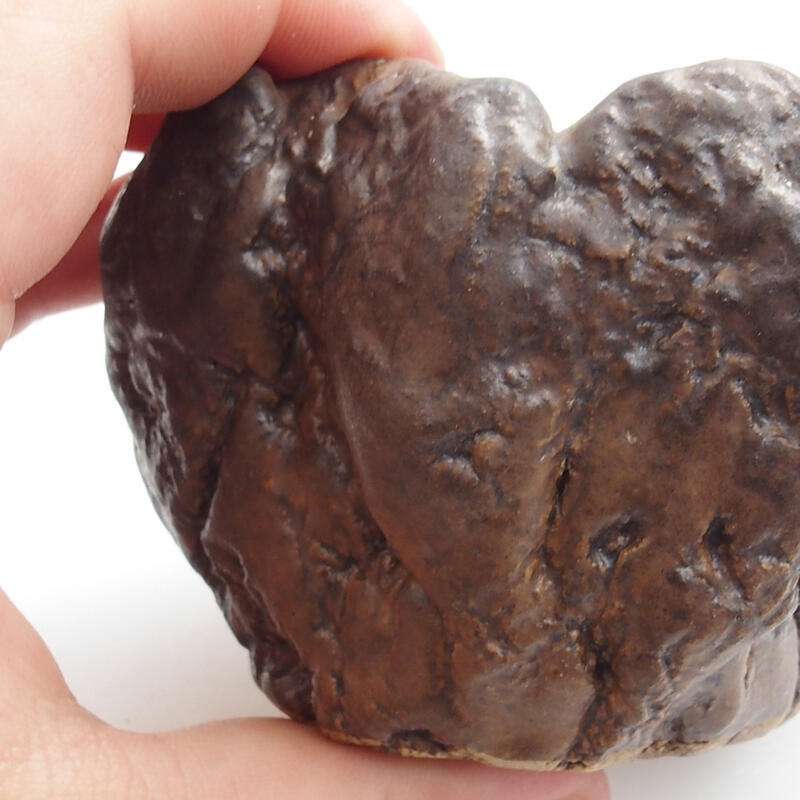 Coquille en céramique 7 x 7 x 6 cm , couleur vert-brun