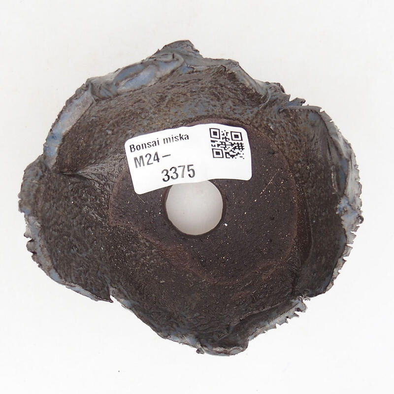 Coquille en céramique 8,5 x 7,5 x 6 cm , couleur brun-bleu