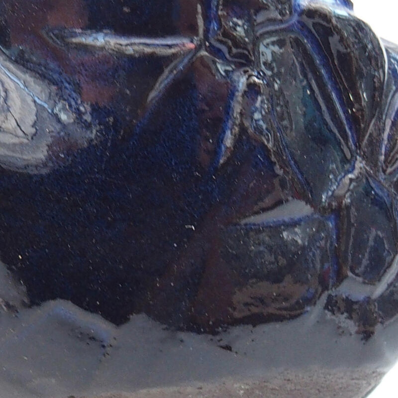 Coquille en céramique 8 x 7 x 4,5 cm , couleur bleu-noir