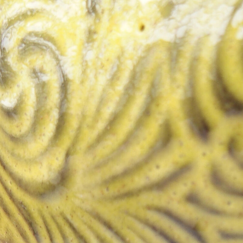 Coquille en céramique 8 x 8 x 5,5 cm , couleur vert-jaune