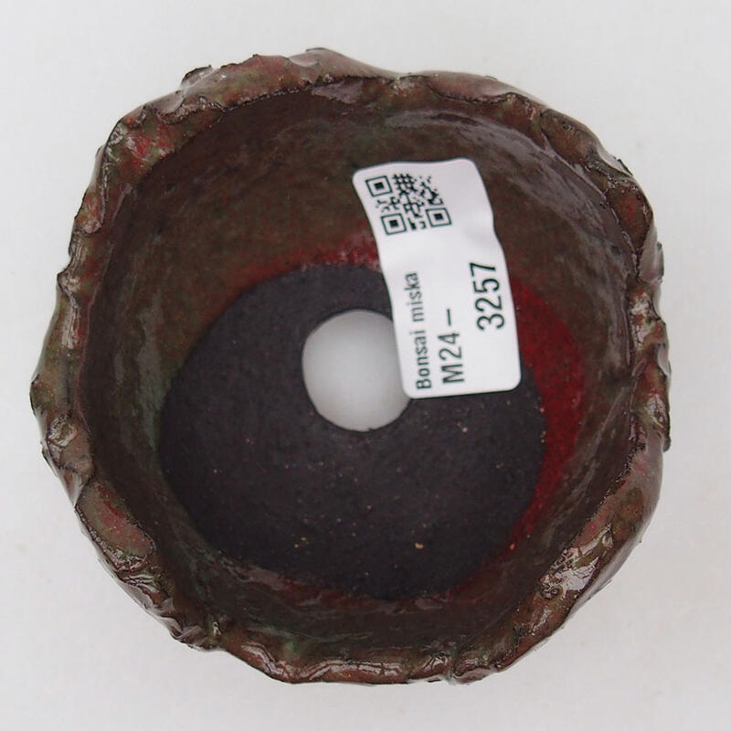 Coquille en céramique 8 x 8 x 6 cm , couleur rouge-vert