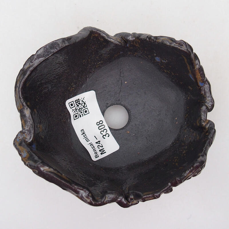 Coquille en céramique 9,5 x 9 x 6 cm , couleur brun-bleu