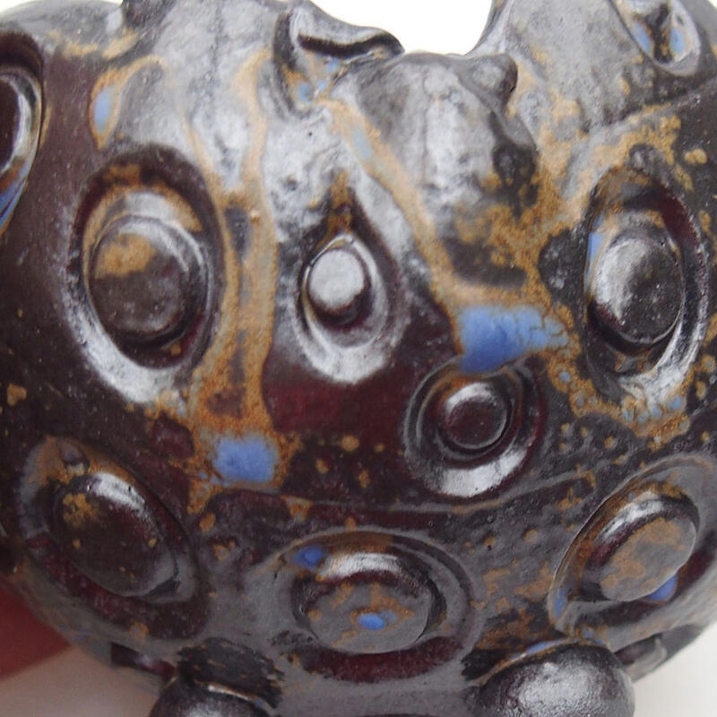 Coquille en céramique 9,5 x 9 x 6 cm , couleur brun-bleu