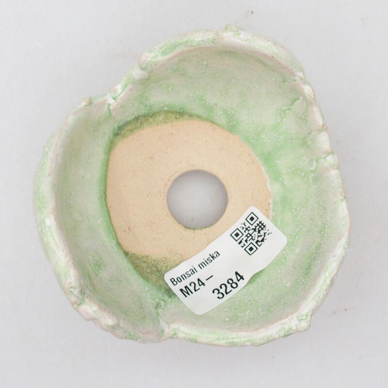 Coquille en céramique 9 x 8,5 x 6 cm , couleur blanc-vert