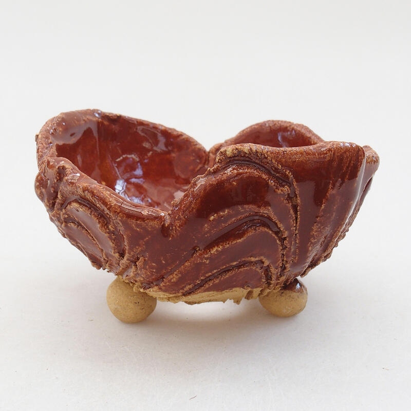 Coquille en céramique 9 x 9 x 5,5 cm , couleur marron