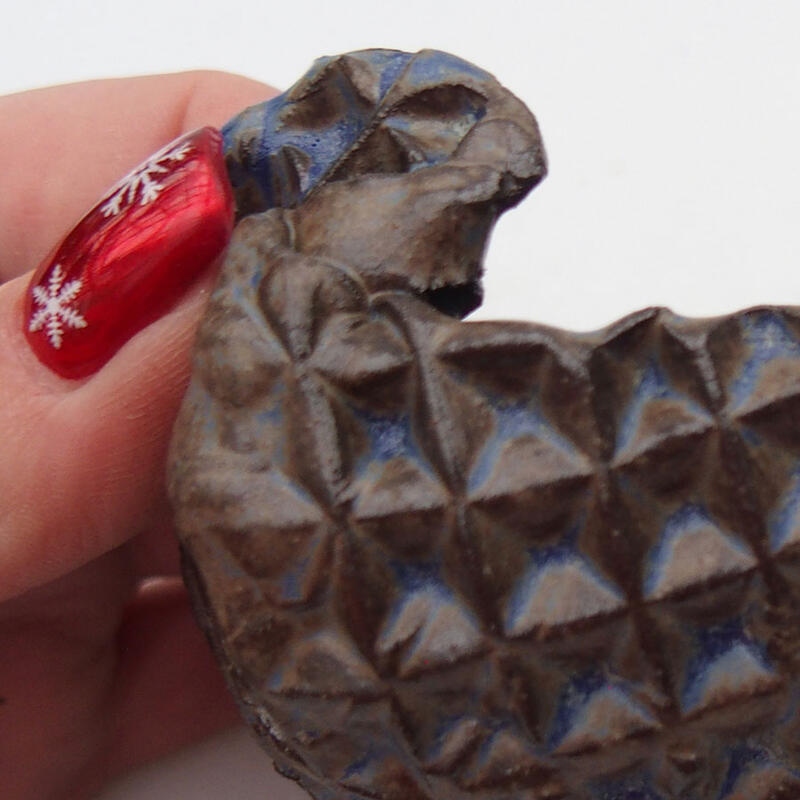 Coquille en céramique 9 x 9 x 7 cm , couleur bleu