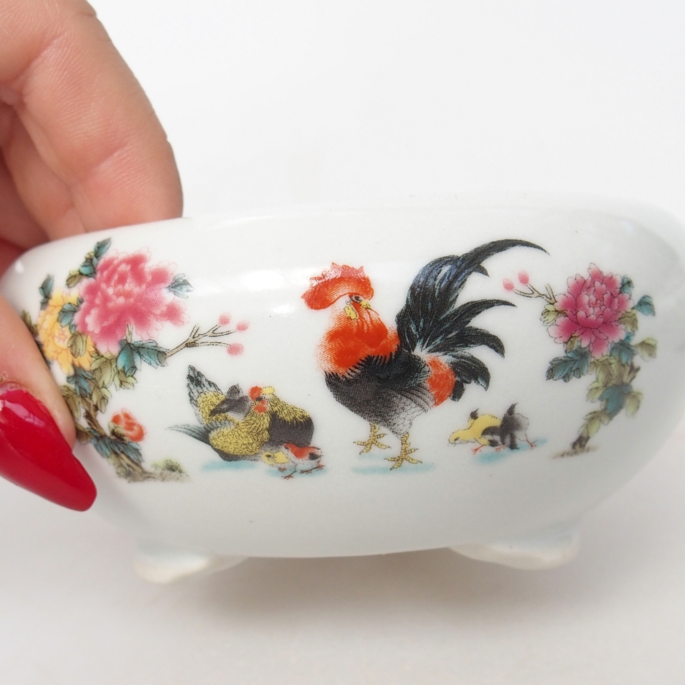 Bol à bonsaï en céramique 10 x 10 x 5 cm, couleur blanc