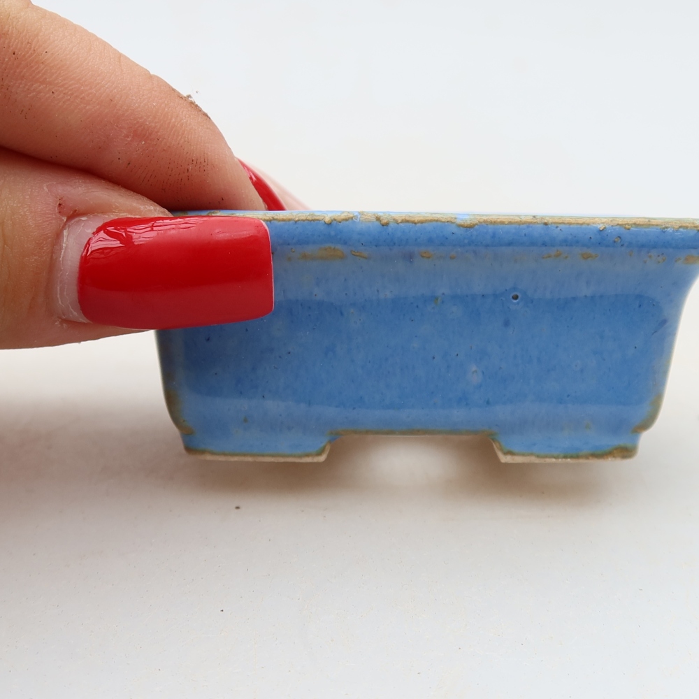 Bol à bonsaï en céramique 6,5 x 4 x 2,5 cm, couleur bleu