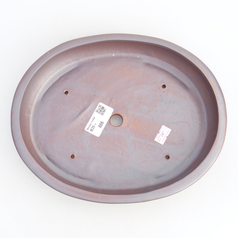 Bol à bonsaï en céramique 24,5 x 20 x 4 cm, couleur métal