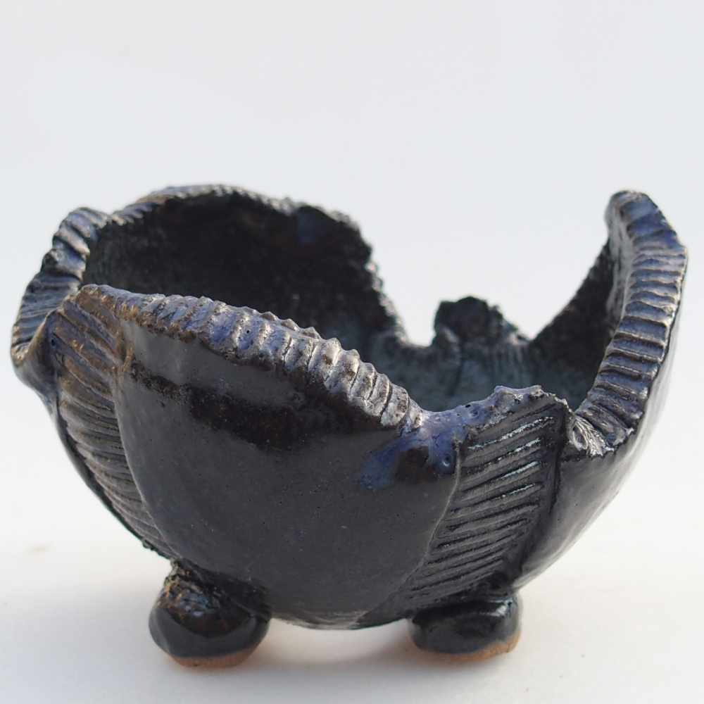 Coquille en céramique 8,5 x 8,5 x 6 cm , couleur bleu