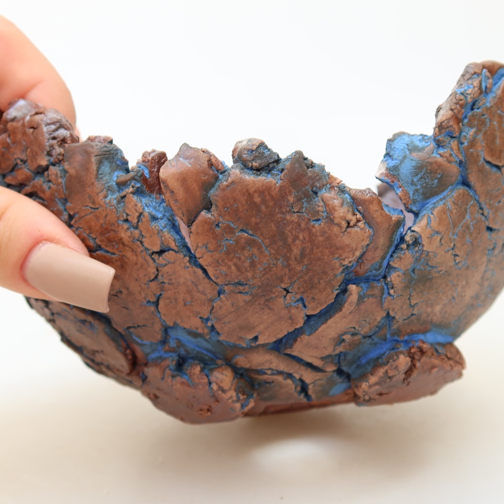 Coquille en céramique 14,5 x 13 x 8,5 cm, couleur bleue