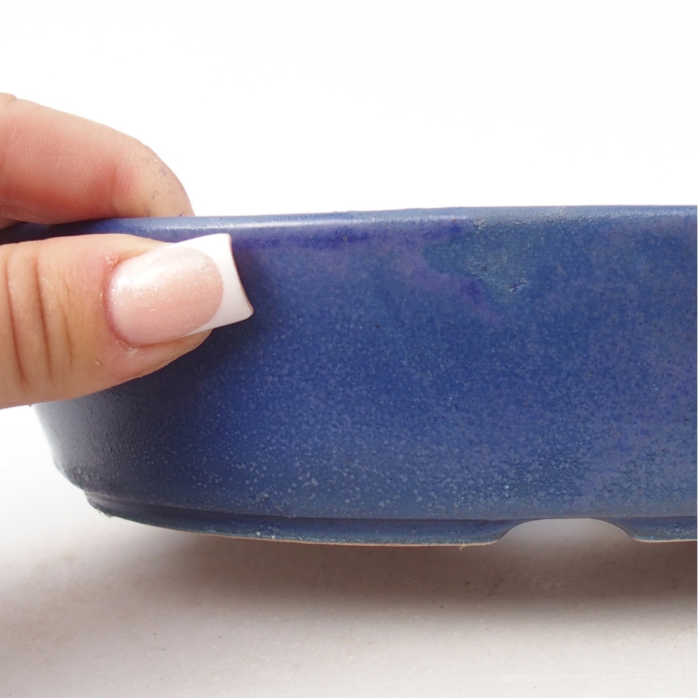 Bol à bonsaï en céramique 18,5 x 13,5 x 4,5 cm, couleur bleu