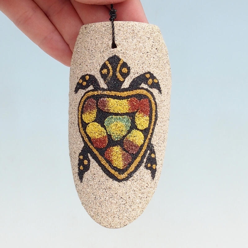 Carillon métallique cylindrique tortue 110 cm