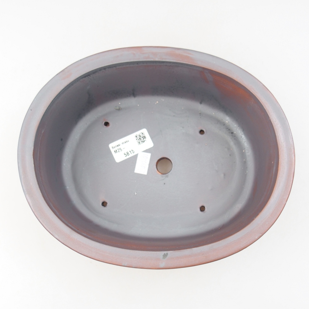 Bol à bonsaï en céramique 23,5 x 19 x 8 cm, couleur métal