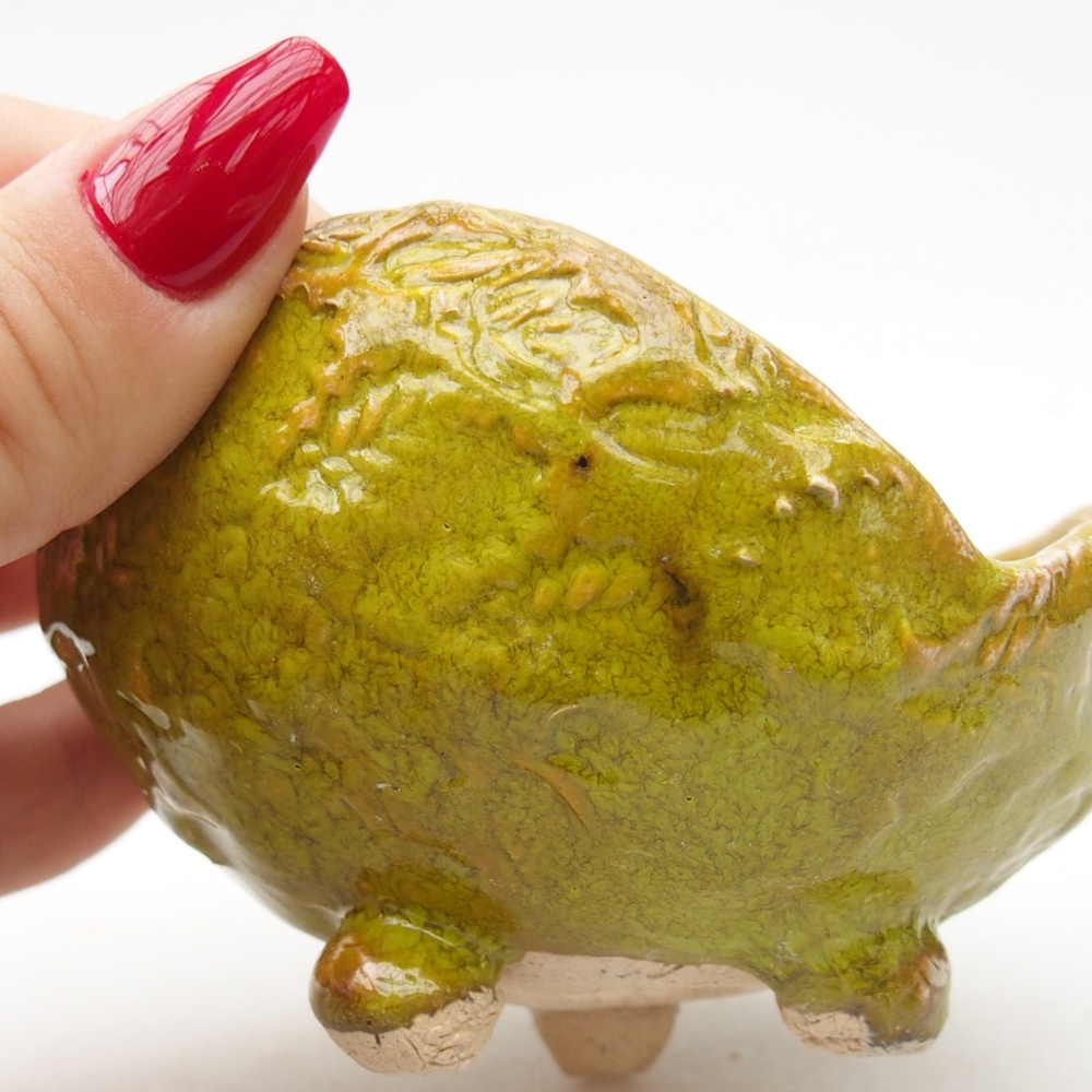 Coquille en céramique 9 x 8,5 x 5,5 cm , couleur verte