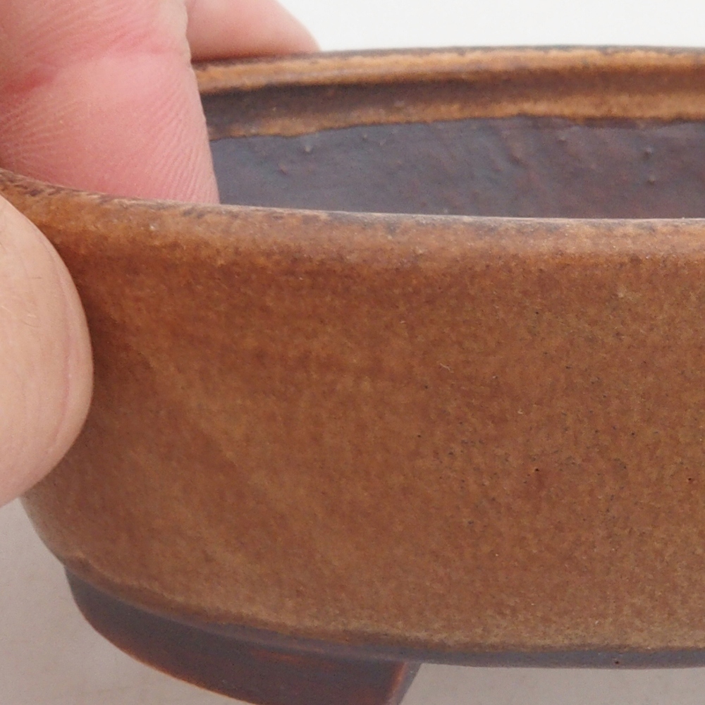 Bol à bonsaï en céramique 10 x 8,5 x 4 cm, brun
