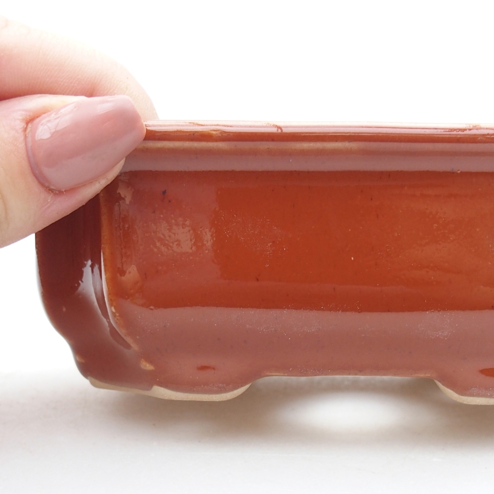 Bol à bonsaï en céramique 11,5 x 8,5 x 4 cm, brun