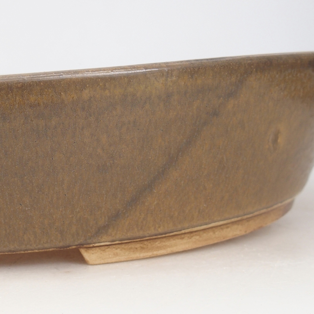 Bol à bonsaï en céramique 32 x 28 x 6 cm, brun
