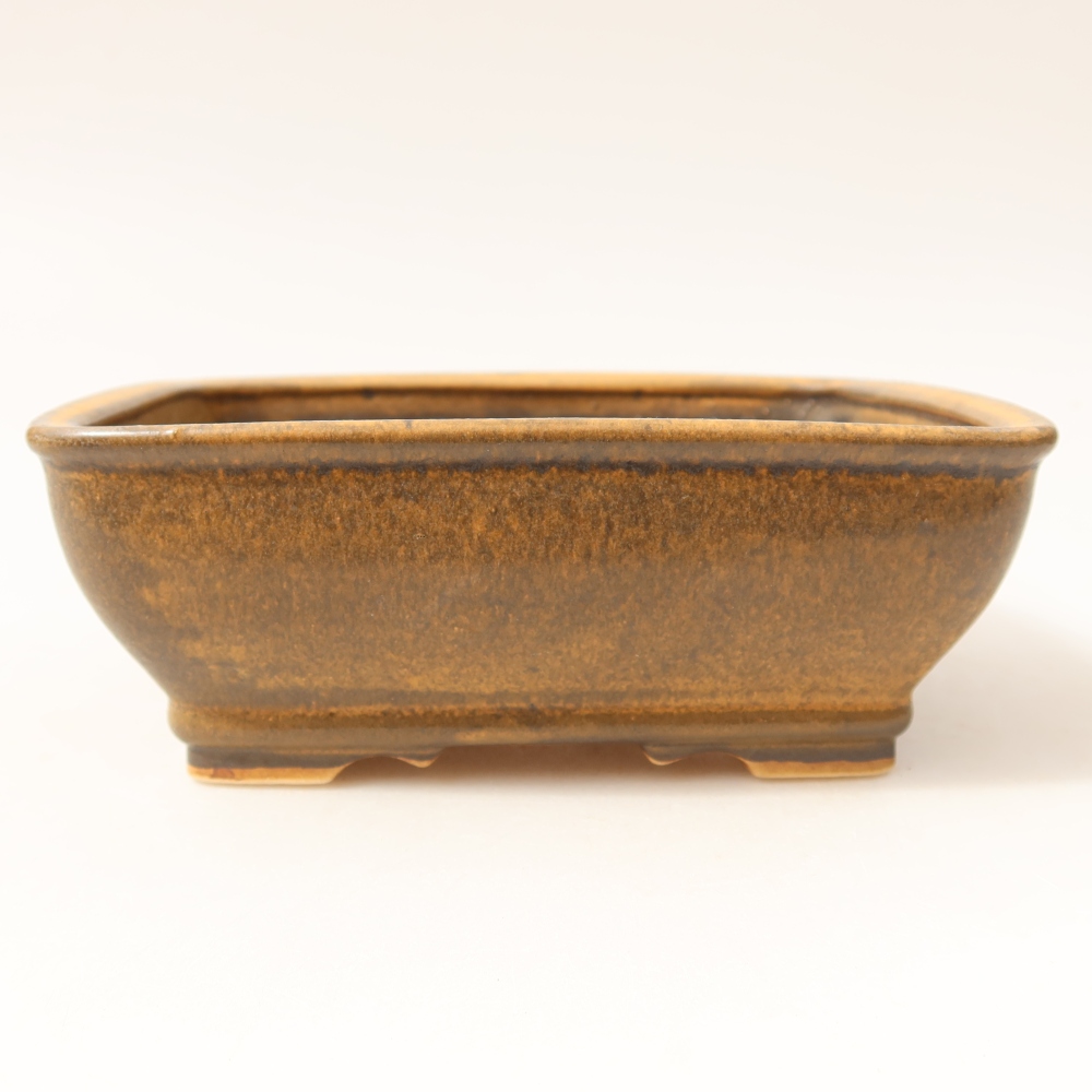 Pot à bonsaï en céramique 15 x 12 x 5,5 cm, couleur marron
