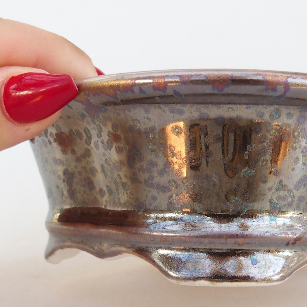 Bol à bonsaï en céramique 13 x 12 x 5 cm, couleur or