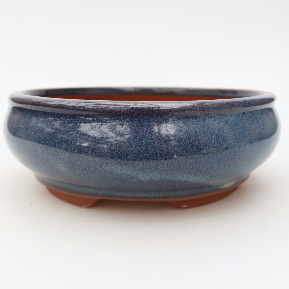 Bol à bonsaï en céramique 16 x 16 x 5,5 cm, couleur bleu