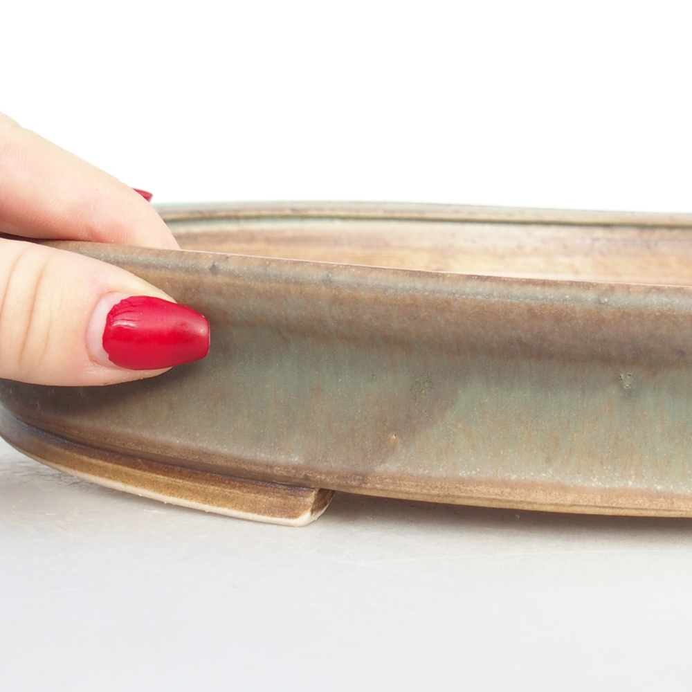 Bol à bonsaï en céramique 31 x 27 x 4,5 cm, vert