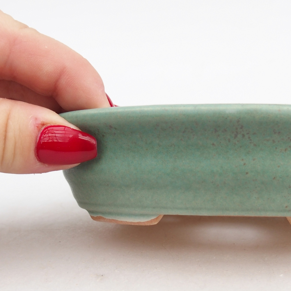 Bol à bonsaï en céramique 12 x 9,5 x 3,5 cm, vert