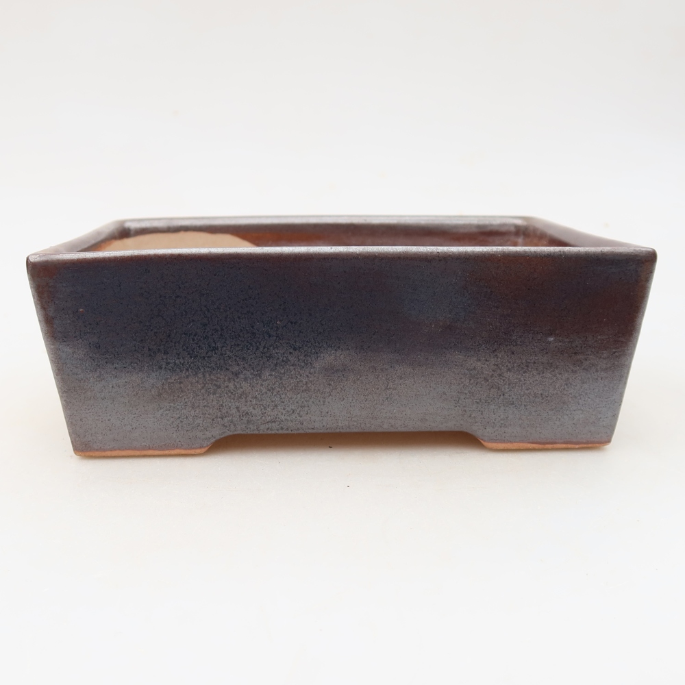Pot à bonsaï en céramique 16 x 11,5 x 5,5 cm, couleur marron