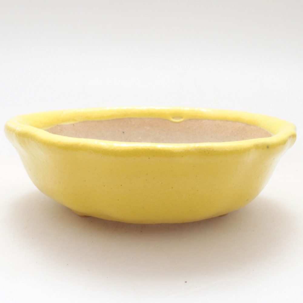 Bol à bonsaï en céramique 7 x 7 x 2 cm, jaune