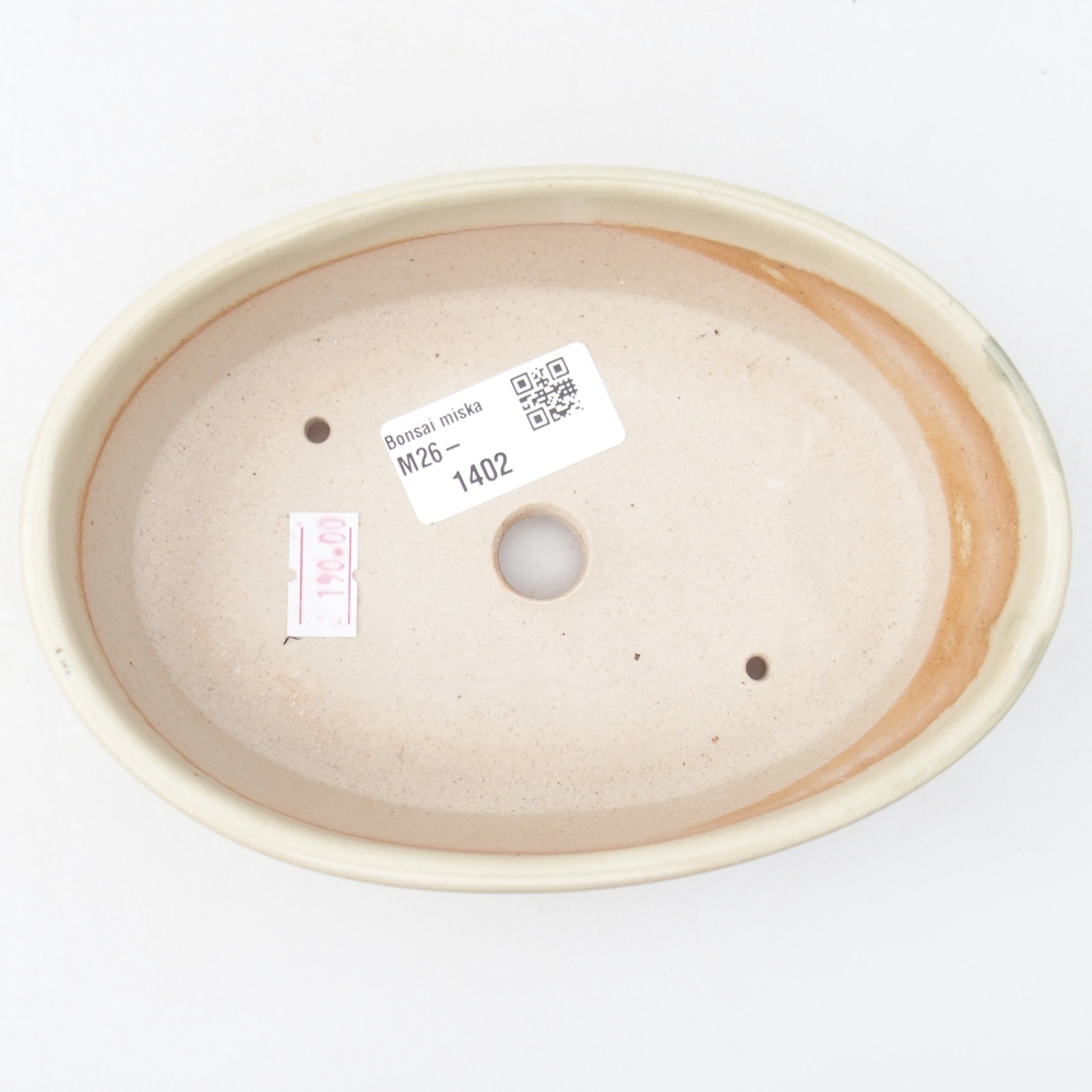 Bol à bonsaï en céramique 16,5 x 11,5 x 4,5 cm, couleur beige