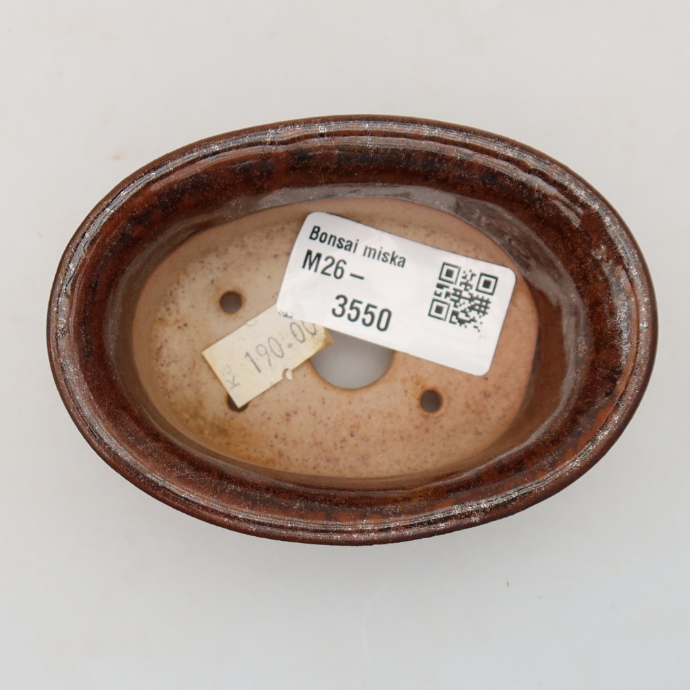 Pot à bonsaï en céramique 9,5 x 6,5 x 3 cm, couleur marron