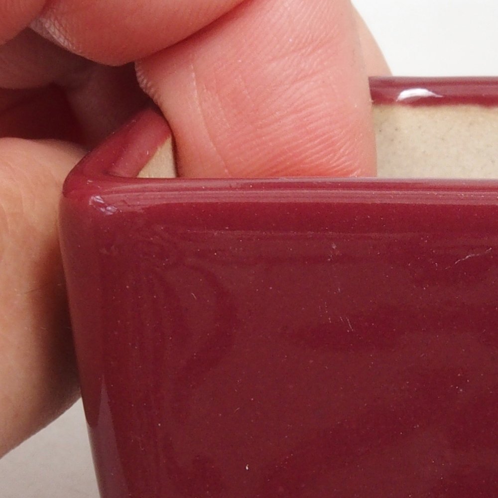 Mini bol bonsaï 4,5 x 4,5 x 4,5 cm, bordeaux