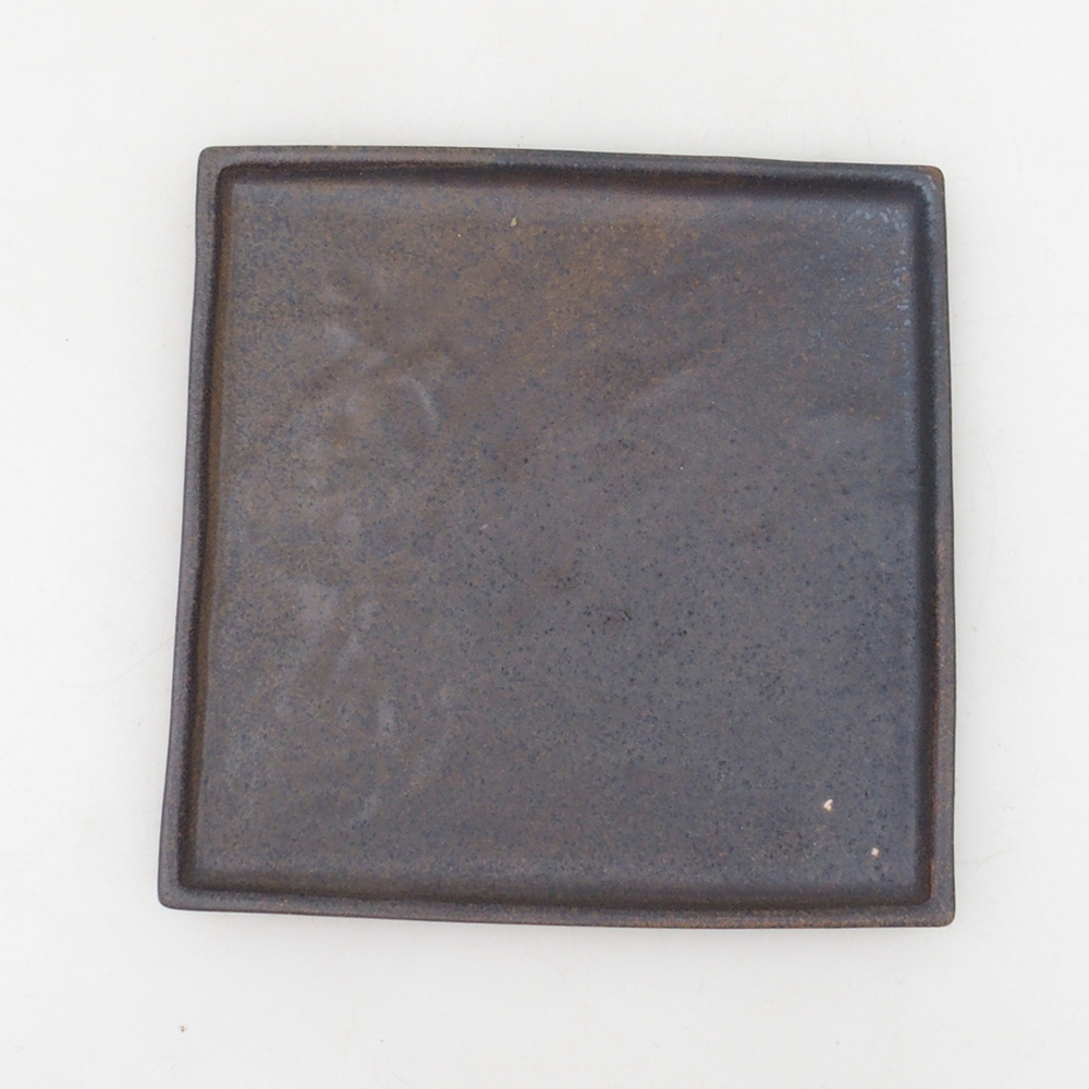 Coupe bonsaï carrée L - 14 x 14 x 1 cm - marron