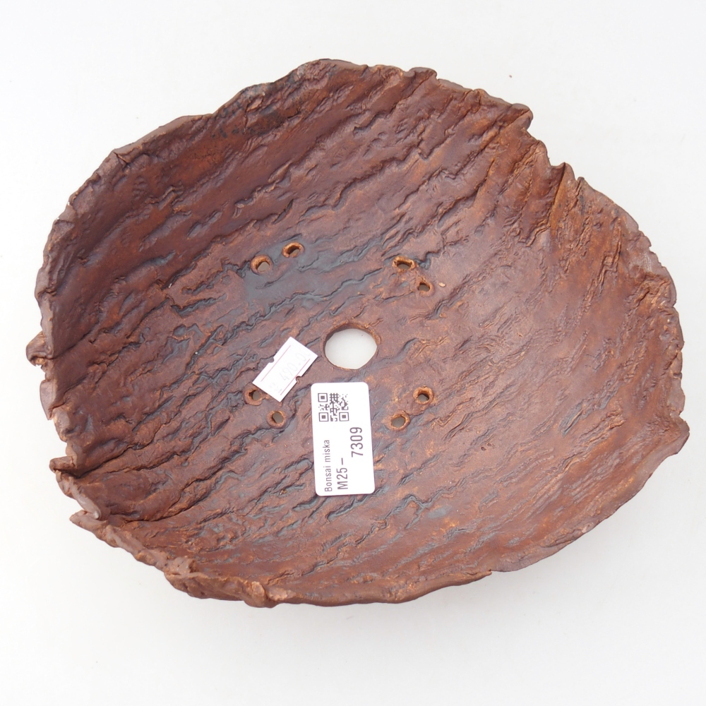 Coquille en céramique 19 x 17 x 7 cm , couleur marron