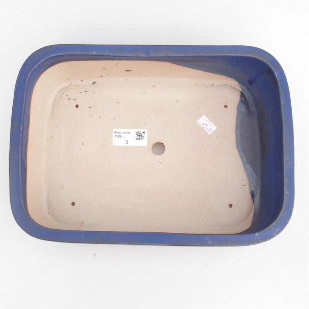 Bol à bonsaï en céramique 28,5 x 21 x 7,5 cm, couleur bleu