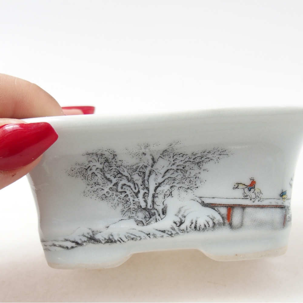 Mini bol bonsaï 10 x 7,5 x 4 cm, couleur blanc