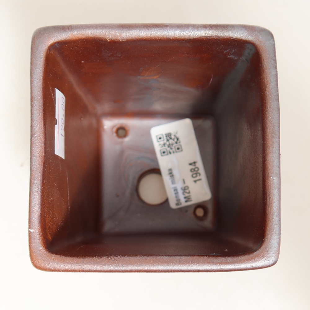 Pot à bonsaï en céramique 7,5 x 7,5 x 9,5 cm, couleur métallique