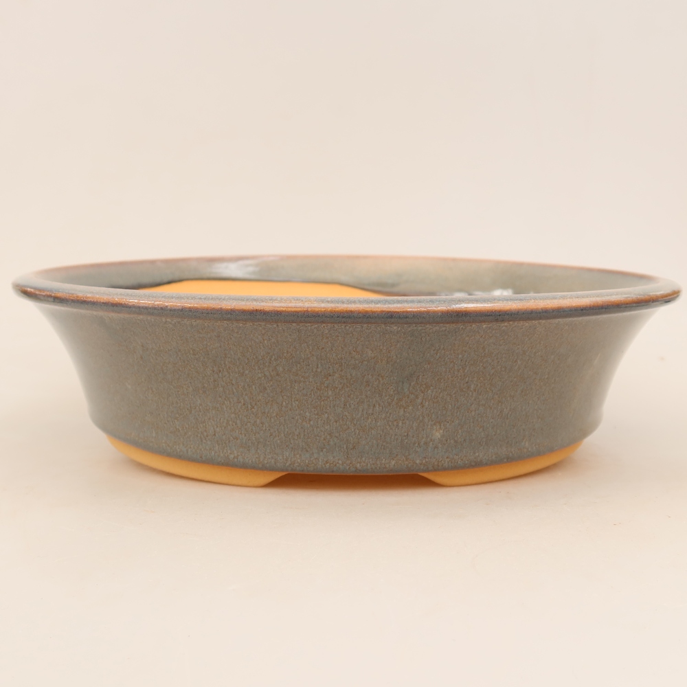 Pot à bonsaï en céramique 28,5 x 28,5 x 7 cm, couleur grise