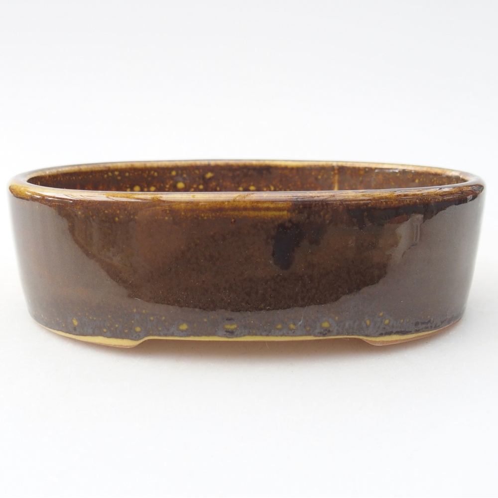 Bol à bonsaï en céramique 12,5 x 10 x 3,5 cm, jaune
