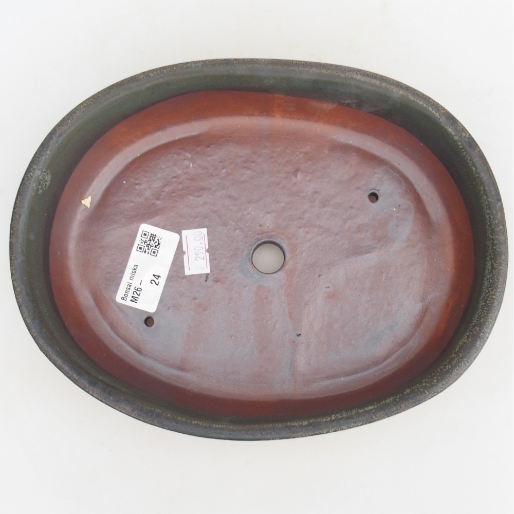 Bol à bonsaï en céramique 21,5 x 17 x 5 cm, gris