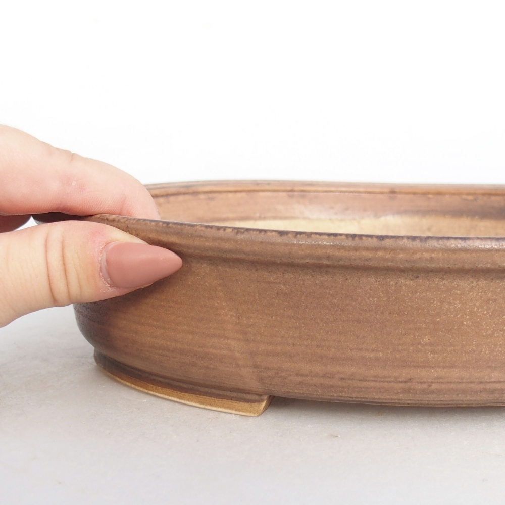 Bol à bonsaï en céramique 24 x 20,5 x 5 cm, rose